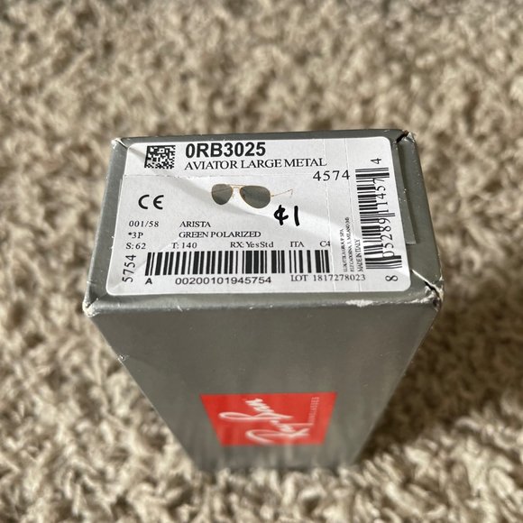 Ray-Ban RB3025 Aviator Arista Green Polarized Sunglasses - Picture 6 of 7